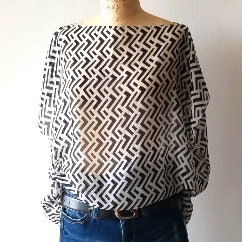 NEW Sheer Top, Tunic, Coverup ONE Sz